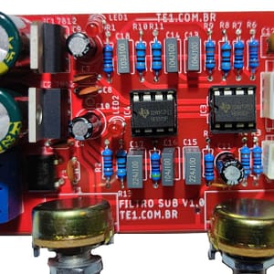 Placa montada Pré-amplificador subwoofer filtro graves com CI NE5532