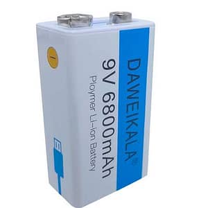 Bateria 9V recarregável USB tipo C para multímetro microfone