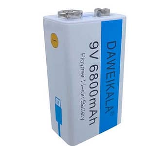 Bateria 9V recarregável USB tipo C para multímetro microfone