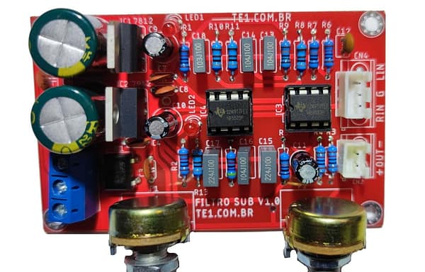 Kit montar pré-amplificador filtro graves subwoofer njm2068d