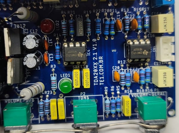 Kit montar amplificador 2. 1 tda2030 ne5532 subwoofer estéreo