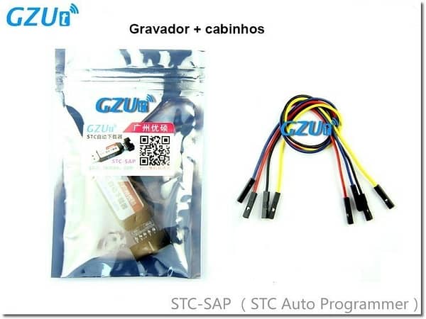 Gzut gravador programador usb microcontrolador stc icsp 8051