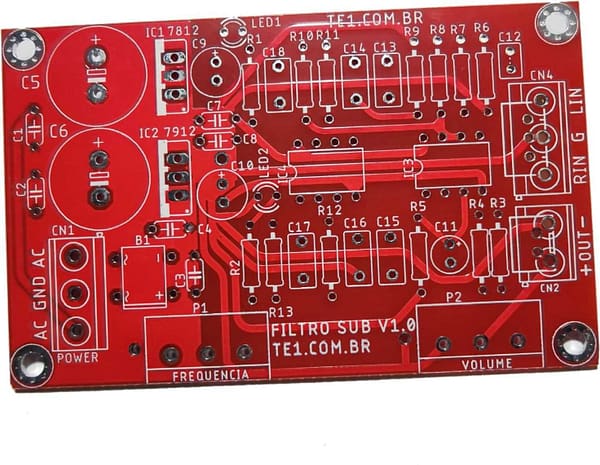 Kit montar pré-amplificador subwoofer filtro graves ne5532