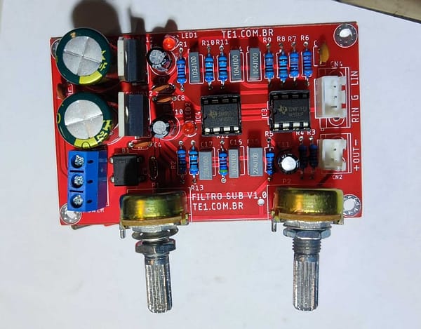Kit montar pré-amplificador filtro graves subwoofer njm2068d
