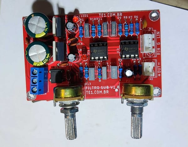 Placa montada pré-amplificador subwoofer filtro graves com ci ne5532
