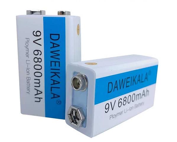 Bateria 9v recarregável usb tipo c para multímetro microfone
