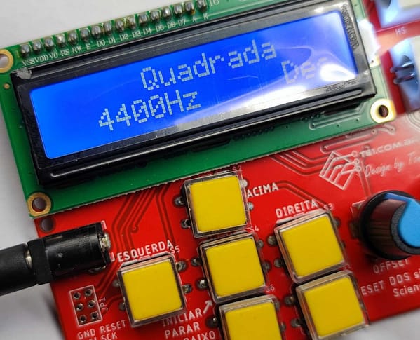 Gerador de sinal dds função onda senoidal quadrada triangulo