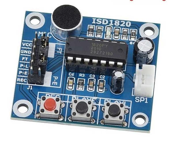 Isd1820 módulo gravador e reprodutor de áudio com microfone
