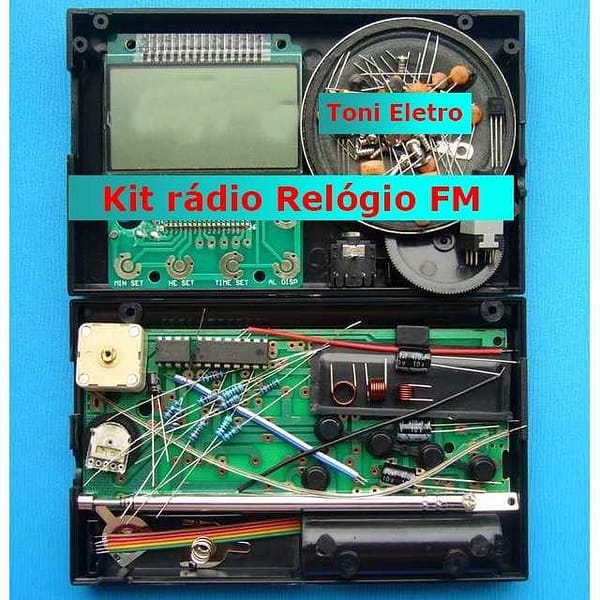 Kit montar rádio relógio fm despertador cd2003 72 a 108 mhz