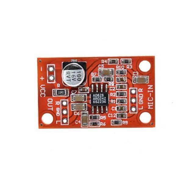 Pré amplificador para microfone dinâmico com ci ad828