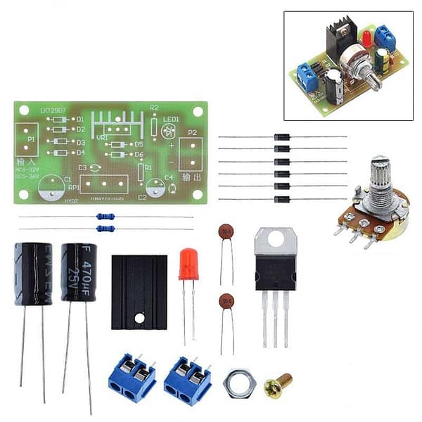 Kit montar fonte com lm317 regulador step down ac dc ajustável