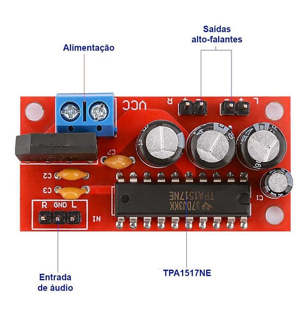 Tpa1517 amplificador de som estéreo 6w potência tpa1517ne