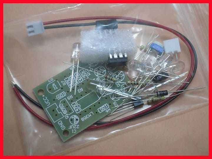 Kit de eletrônica para montar placa de led azul com lm358