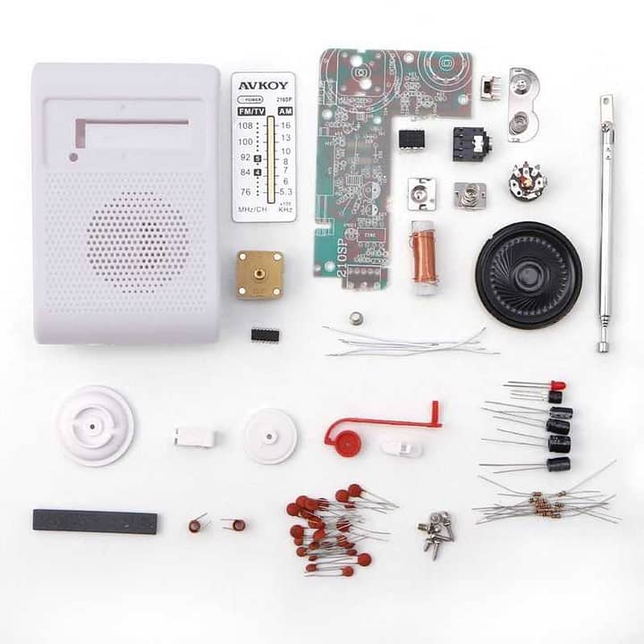 Kit montar rádio de pilha am fm cd9088 tda2822 ta7642 diy