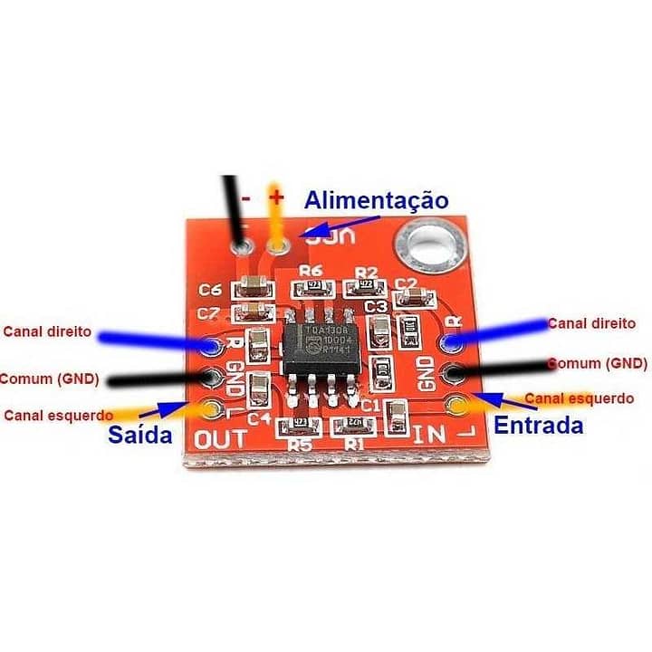 Tda1308 placa de amplificador para fones de ouvido estéreo