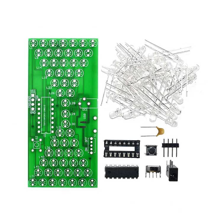 Kit didático para montar ampulheta eletrônica de led 57 leds