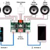ltk5206 mini amplificador de áudio 4 canais potência 3W 5V