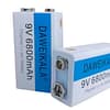 Bateria 9V recarregável USB tipo C para multímetro microfone