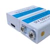 Bateria 9V recarregável USB tipo C para multímetro microfone