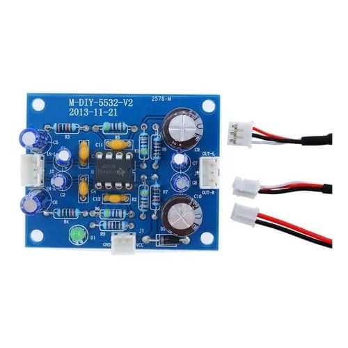 Kit montado pré amplificador de áudio ne5532 fonte simples