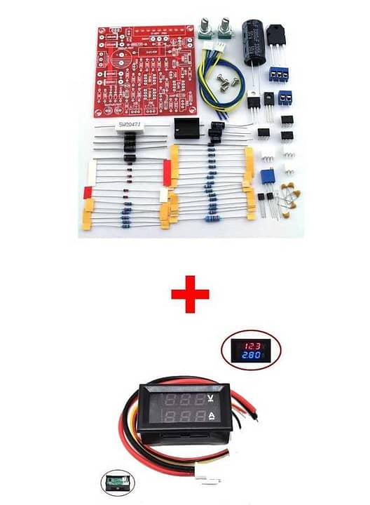 Kit montar fonte ajustável tensão corrente volt amperimetro