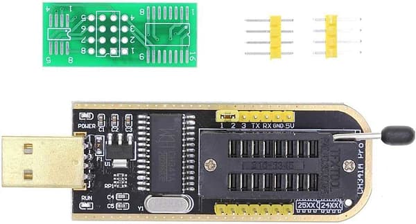 Gravador eprom usb ch341a + pinça sop8 dip8 ch341 bios flash