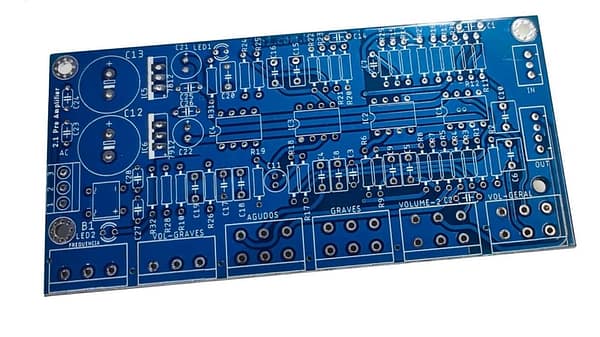Placa lisa pré-amplificador 2. 1 com saída subwoofer tons vol