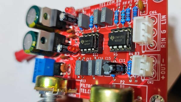 Kit montar pré-amplificador subwoofer filtro graves ne5532