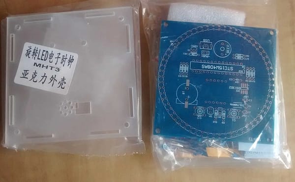 Kit montar relógio digital rotativo led termômetro com case