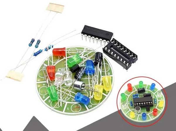 Kit para montar sequencial de led com microfone com cd4017