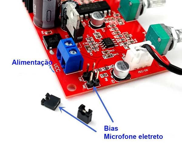 Pré-amplificador microfone eco reverberação pt2399 cd2399