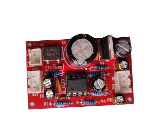 Pré-amplificador de áudio com ci ne5532 placa montada