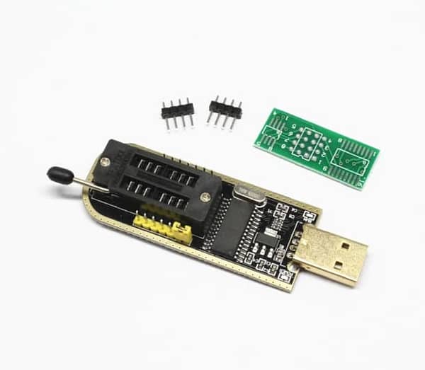 Gravador eprom usb ch341a + pinça sop8 dip8 ch341 bios flash
