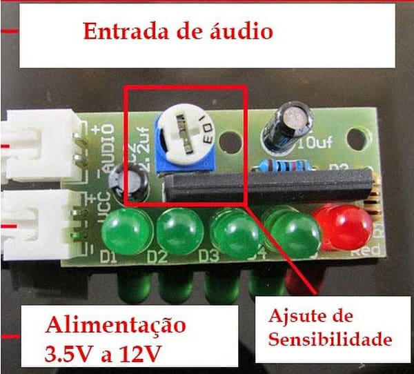 Kit de eletrônica para montar vu meter com o ci ka2284