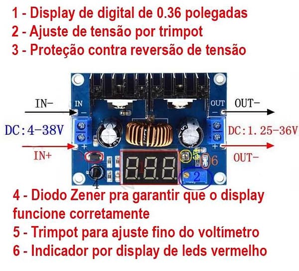 Comprar conversor step down fonte ajustável 8a conversor step down buck volt digital