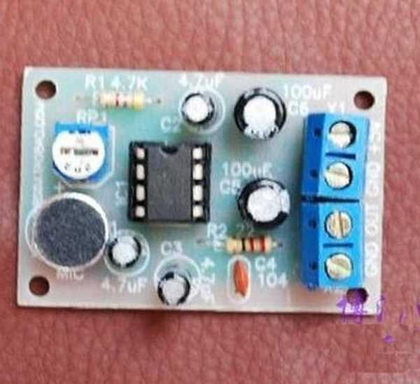 Kit para montar amplificador com lm386 e microfone eletreto