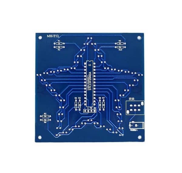 Kit montar estrela de 5 pontas 8051 led rgb piscante com