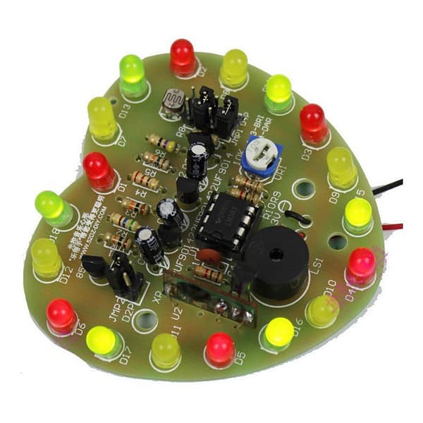 Kit montar placa com leds forma coração ci lm393 musical ldr