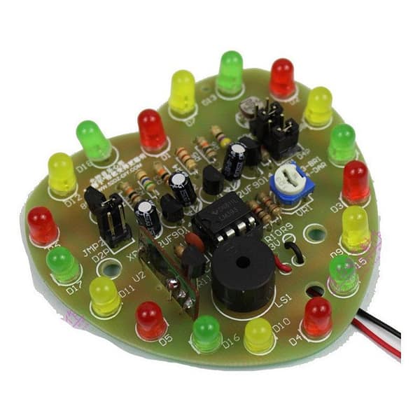 Kit montar placa com leds forma coração ci lm393 musical ldr
