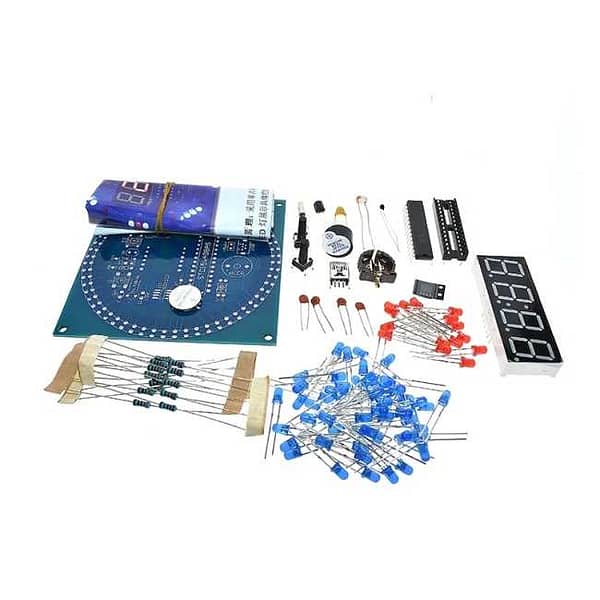 Kit montar relógio digital rotativo led termômetro 8051
