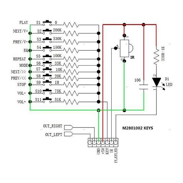 Módulo diy mp3 para amplificador transmissor fm com controle