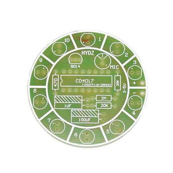 Kit para montar sequencial de led com microfone com cd4017