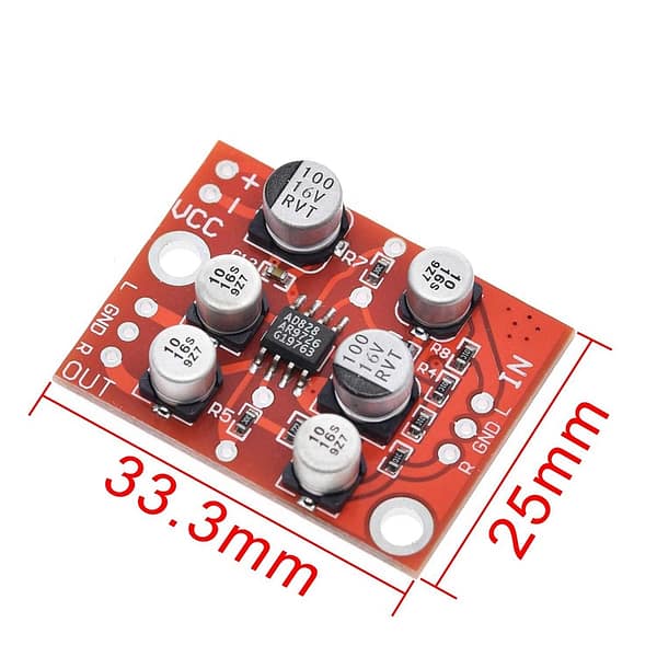 Ad828 placa pré-amplificador uso geral estéreo = ne5532