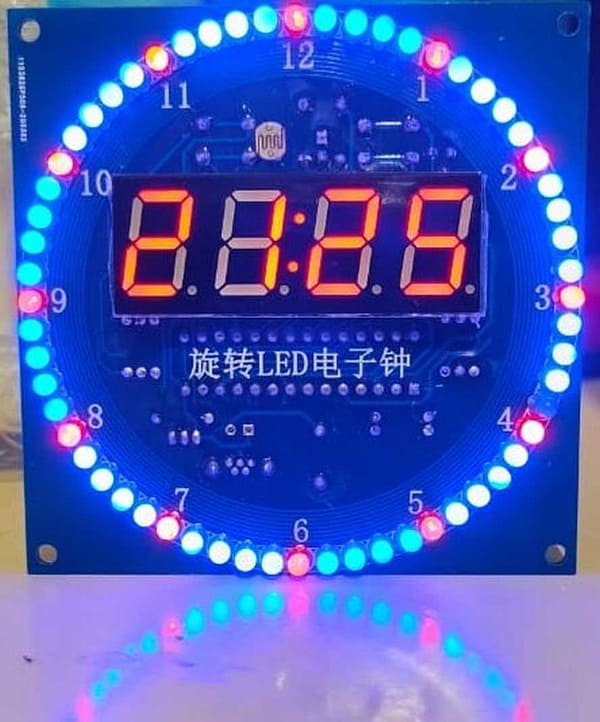 Kit montar relógio digital rotativo led termômetro 8051