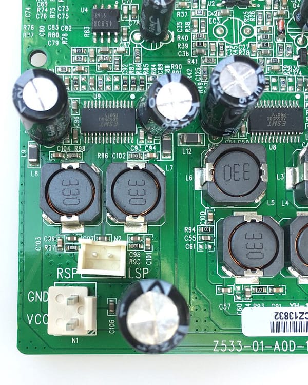 Placa montada amplificador 2. 1 ci ad52580 2x 20 + 40w
