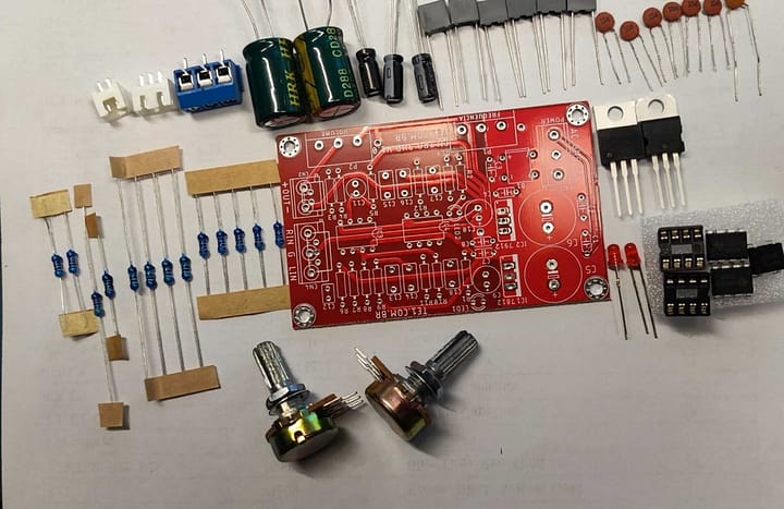 Kit montar pré-amplificador subwoofer filtro graves ne5532