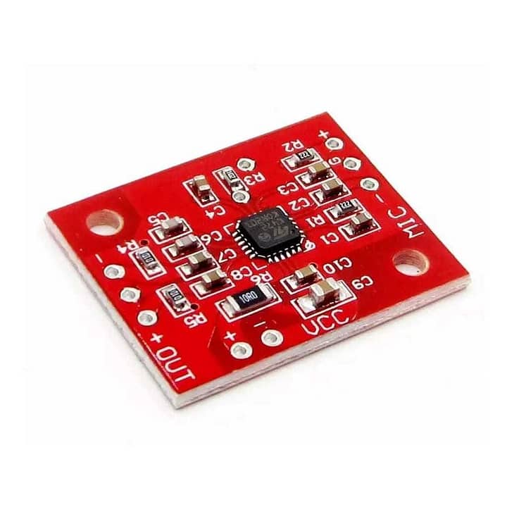 Amplificador de ultra baixo ruído pára microfones de eletreto, usando chip st k472 ou ts472 especial para amplificador microfones de eletreto, chip com baixo nível de ruído. Ganho ajustável.