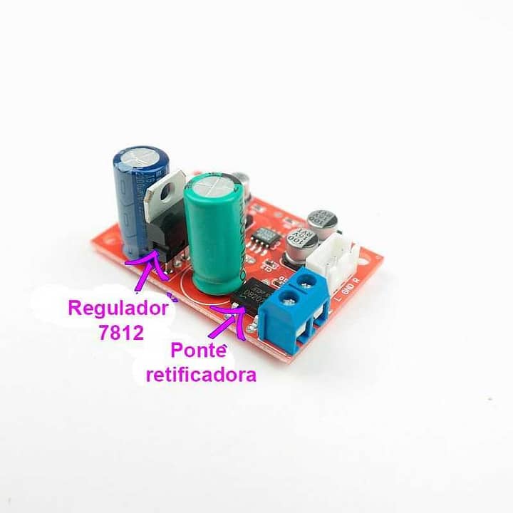 Módulo placa de pré amplificador com ci ad828 fonte simples
