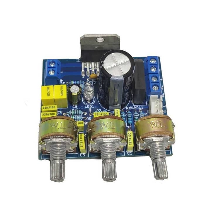 Tda7297 montado amplificador potência estéreo tons volume