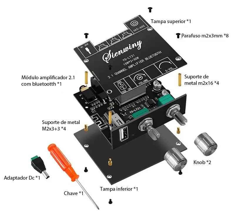 Mini amplificador Bluetooth placa estéreo - 50w + 50w tarjeta de  amplificador de audio Bluetooth 5.1 amplificador kit de placa de  amplificador módulo amplificador